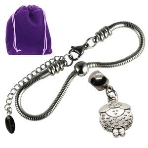 Sheep Metal Alloy Charm Bracelet with Stainless Steel Connector, Animal Farm